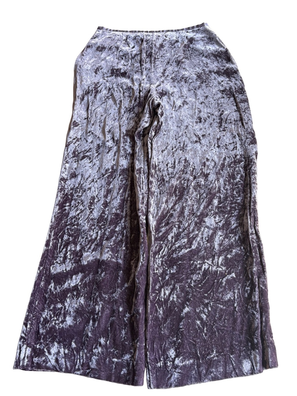 90’s J Jill Plush Crushed Velvet Wide-Leg Pants - Silver Purple 8P EUC